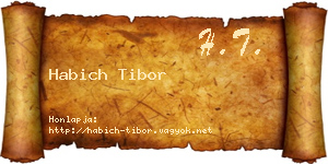 Habich Tibor névjegykártya